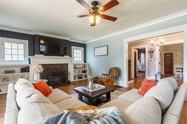 Chandelier, Fireplace, Interior, Living room, Wood Texture Flooring