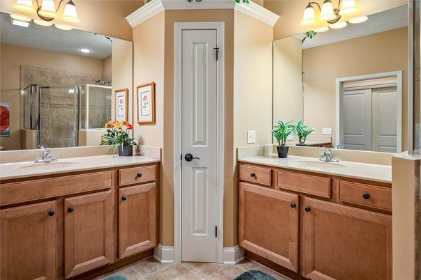 Bathroom, Dual Sink Vanities, Glass Shower, Interior