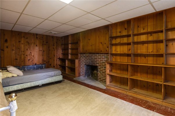 Bedroom, Fireplace, Interior, Wooden Walls