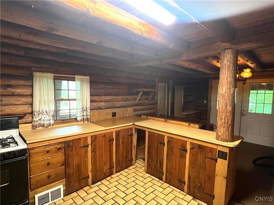 Interior, Kitchen, Wooden Walls