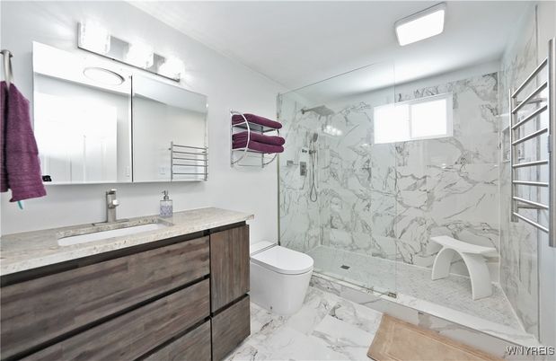 Bathroom, Glass Shower, Interior, Marble, Marble Walls