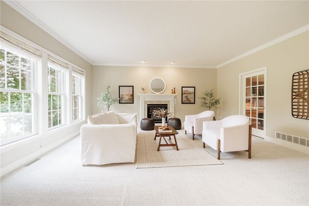 Fireplace, Interior, Living room, Recessed Lighting