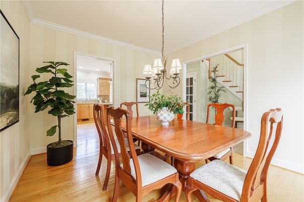 Chandelier, Dining room, Interior, Wood Texture Flooring