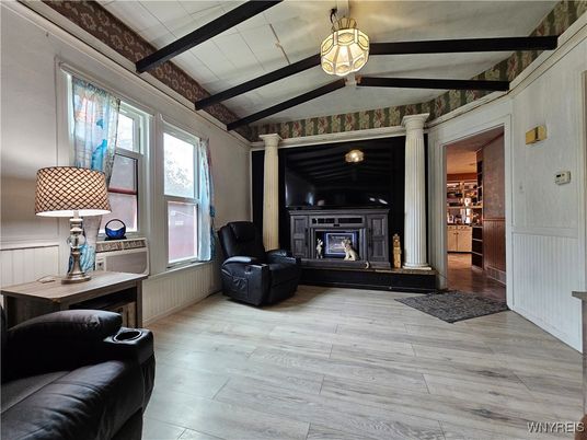 Fireplace, Interior, Wood Texture Flooring