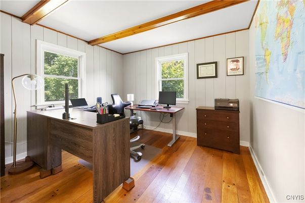 Home Office, Interior, Wooden Beams, Wood Texture Flooring