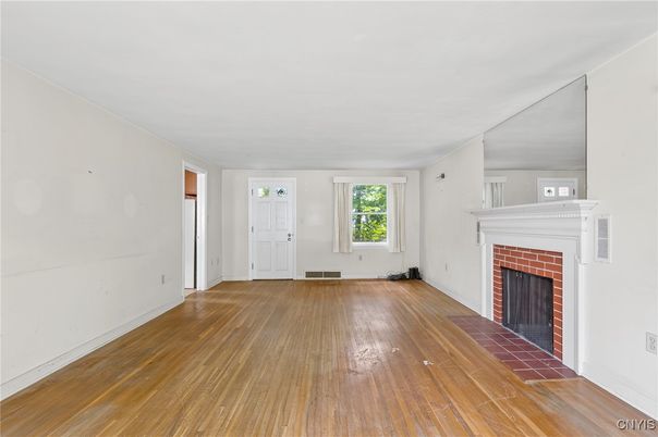 Empty room, Fireplace, Interior, Wood Texture Flooring