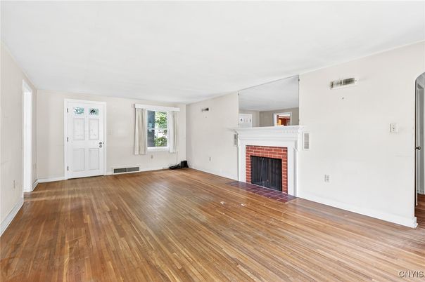 Empty room, Fireplace, Interior, Wood Texture Flooring