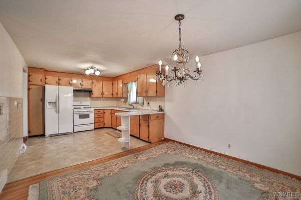 Chandelier, Interior, Kitchen, Stainless Steel Appliances