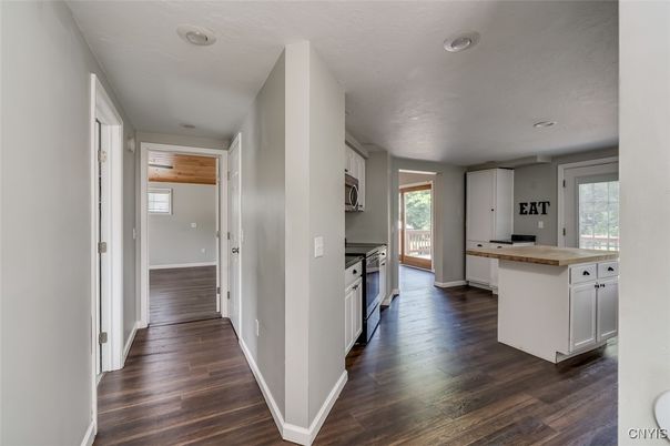 Interior, Kitchen, Recessed Lighting, Wood Texture Flooring