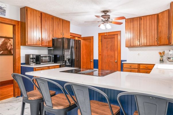 Interior, Kitchen, Marble, Wood Texture Flooring