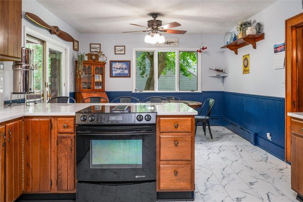 Dining room, Fireplace, Interior, Kitchen, Marble