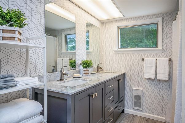 Bathroom, Interior, Wood Texture Flooring