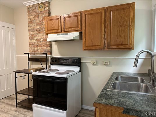 Interior, Kitchen, Stone Walls, Wood Texture Flooring