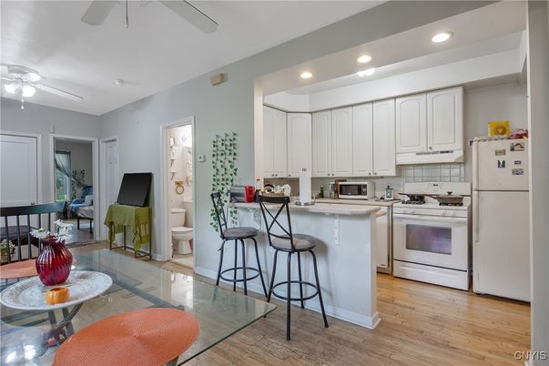 Interior, Kitchen, Recessed Lighting, Wood Texture Flooring