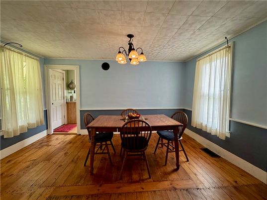 Chandelier, Dining room, Interior, Wood Texture Flooring