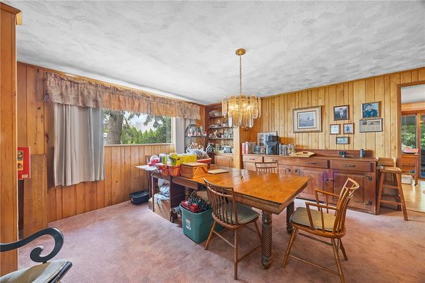 Chandelier, Dining room, Interior, Wooden Walls