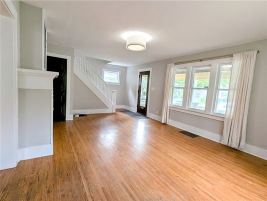Empty room, Fireplace, Interior, Wood Texture Flooring