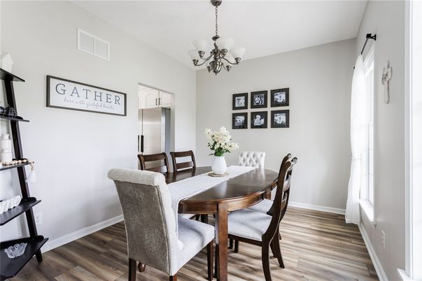 Chandelier, Dining room, Interior, Wood Texture Flooring