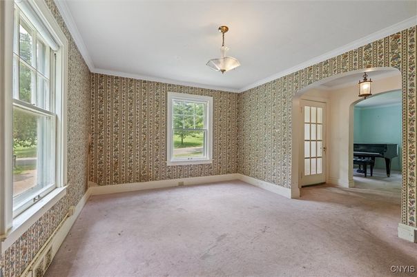 Empty room, Interior, Pendant Lights, Piano