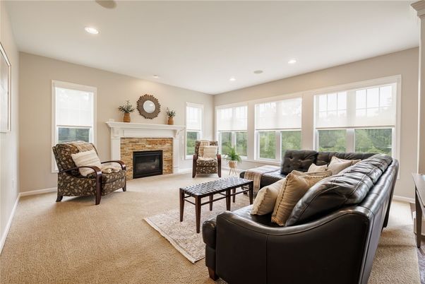 Fireplace, Interior, Living room, Recessed Lighting