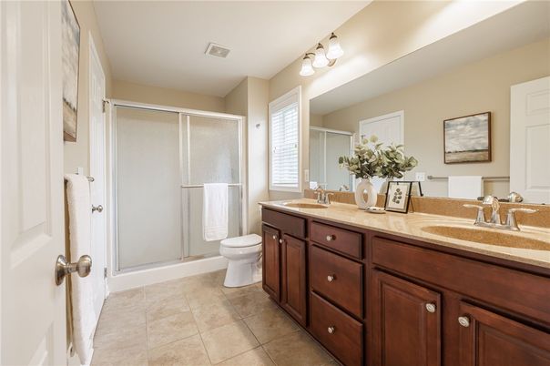 Bathroom, Dual Sink Vanities, Glass Shower, Interior