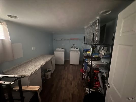 Interior, Washer, Wood Texture Flooring