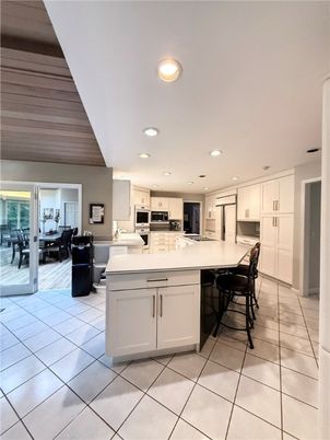 Interior, Kitchen, Living room, Recessed Lighting, Stainless Steel Appliances, Wooden Ceilings