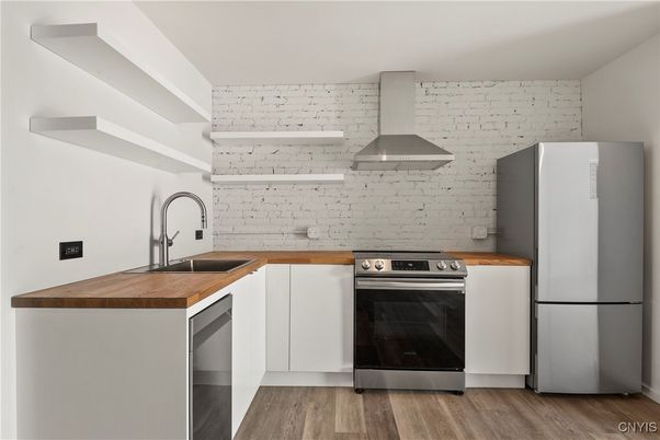 Interior, Kitchen, Stainless Steel Appliances, Wood Texture Flooring
