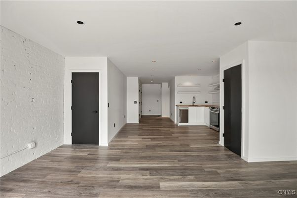 Interior, Kitchen, Recessed Lighting, Wood Texture Flooring