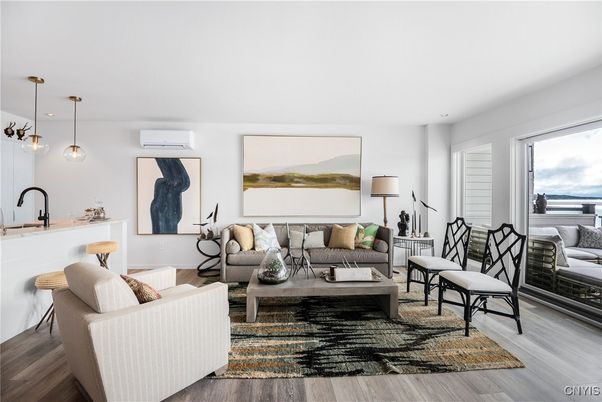Interior, Living room, Pendant Lights, Water, Wood Texture Flooring