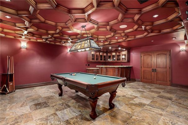 Billiard Table, Game Room, Interior, Recessed Lighting