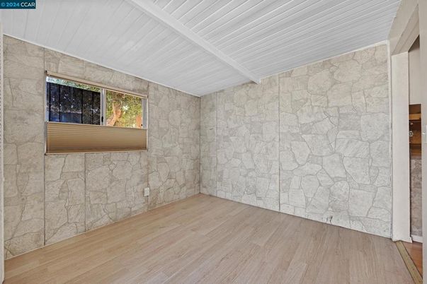 Empty room, Interior, Stone Walls, Wood Texture Flooring