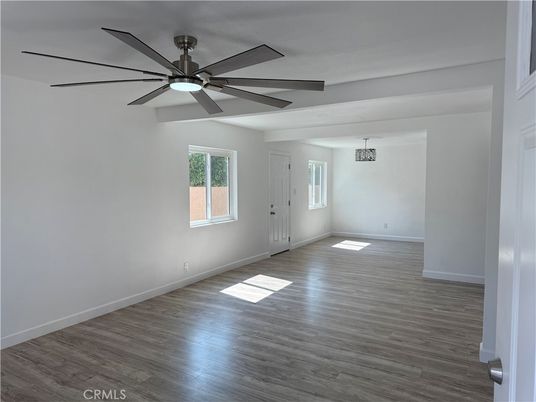Empty room, Interior, Pendant Lights, Wood Texture Flooring