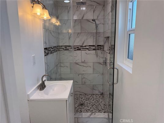 Bathroom, Glass Shower, Interior, Marble Walls