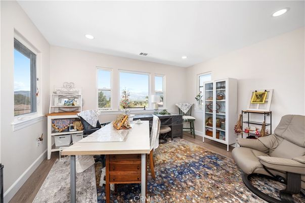 Home Office, Interior, Recessed Lighting, Wood Texture Flooring