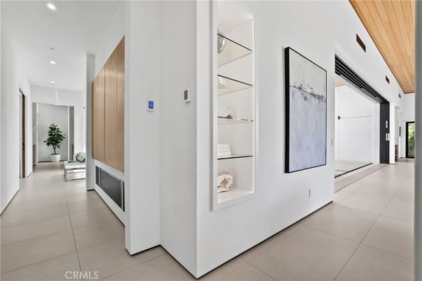 Fireplace, Interior, Living room, Recessed Lighting, Wooden Ceilings