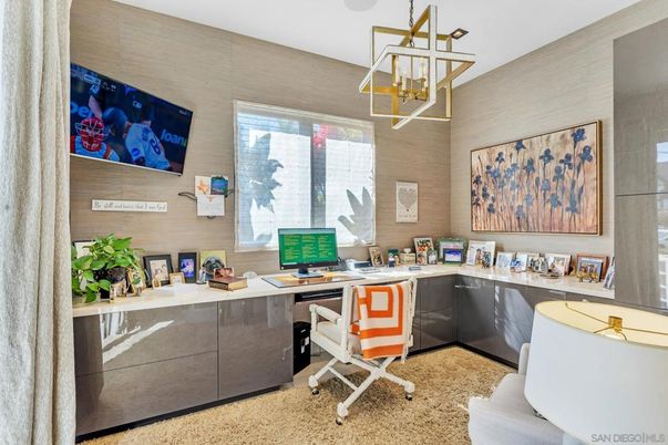 Home Office, Interior, Pendant Lights, Wooden Walls