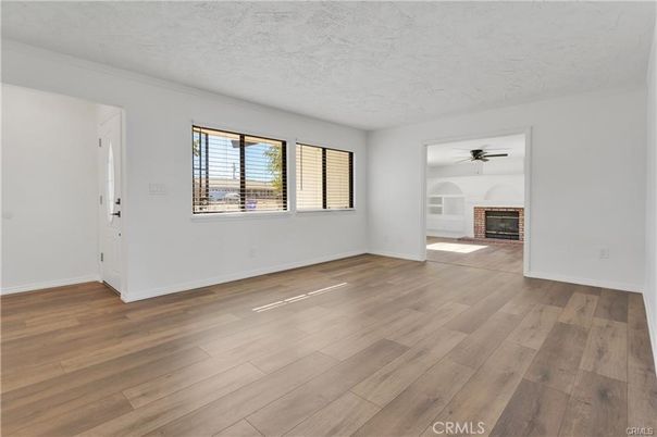 Empty room, Fireplace, Interior, Wood Texture Flooring