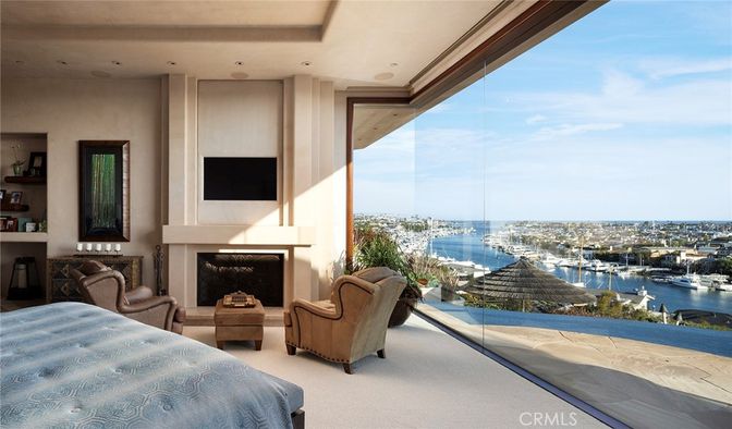 Bedroom, Fireplace, Interior, Recessed Lighting, Water