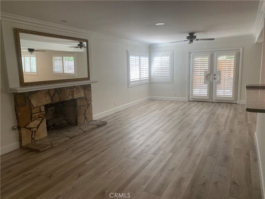 Empty room, Fireplace, Interior, Wood Texture Flooring