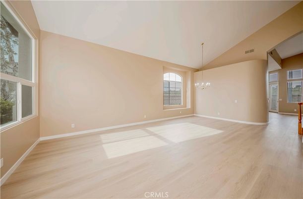 Empty room, Interior, Pendant Lights, Wood Texture Flooring