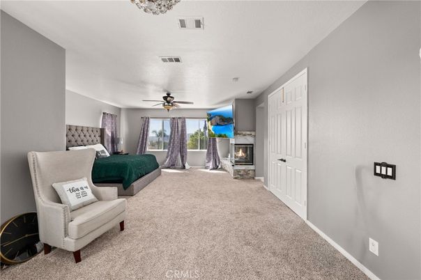 Bedroom, Fireplace, Interior