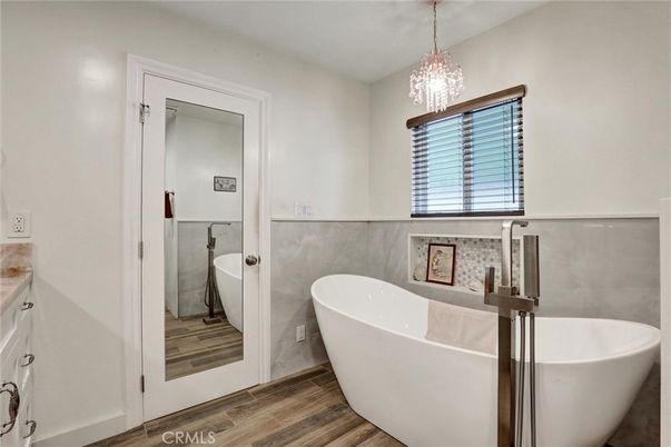Bathroom, Free Standing Baths, Interior, Wood Texture Flooring