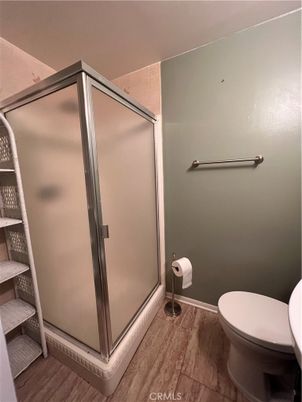 Bathroom, Glass Shower, Interior, Wood Texture Flooring