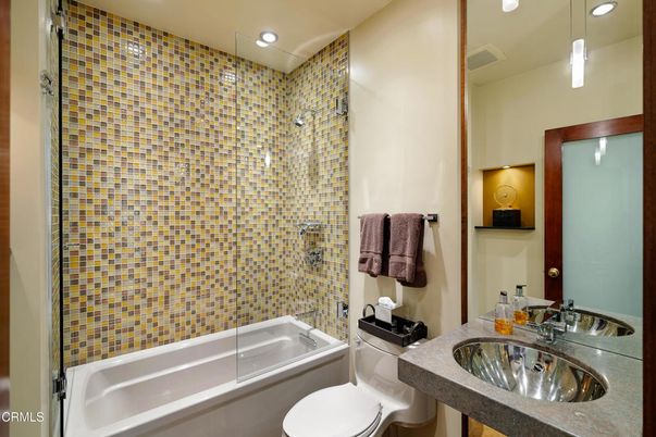 Bathroom, Glass Shower, Interior, Pendant Lights, Recessed Lighting