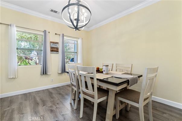 Chandelier, Dining room, Interior, Pendant Lights, Wood Texture Flooring