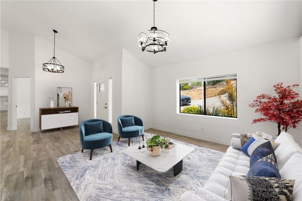 Chandelier, Interior, Living room, Pendant Lights, Wood Texture Flooring