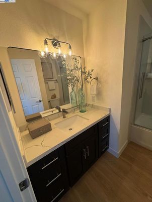 Bathroom, Dual Sink Vanities, Interior, Wood Texture Flooring