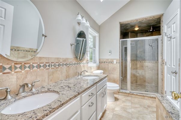 Bathroom, Dual Sink Vanities, Glass Shower, Interior