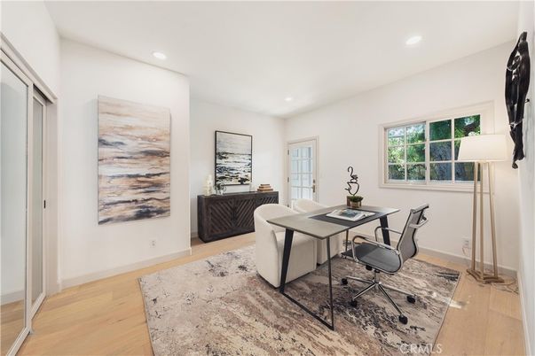 Home Office, Interior, Recessed Lighting, Wood Texture Flooring